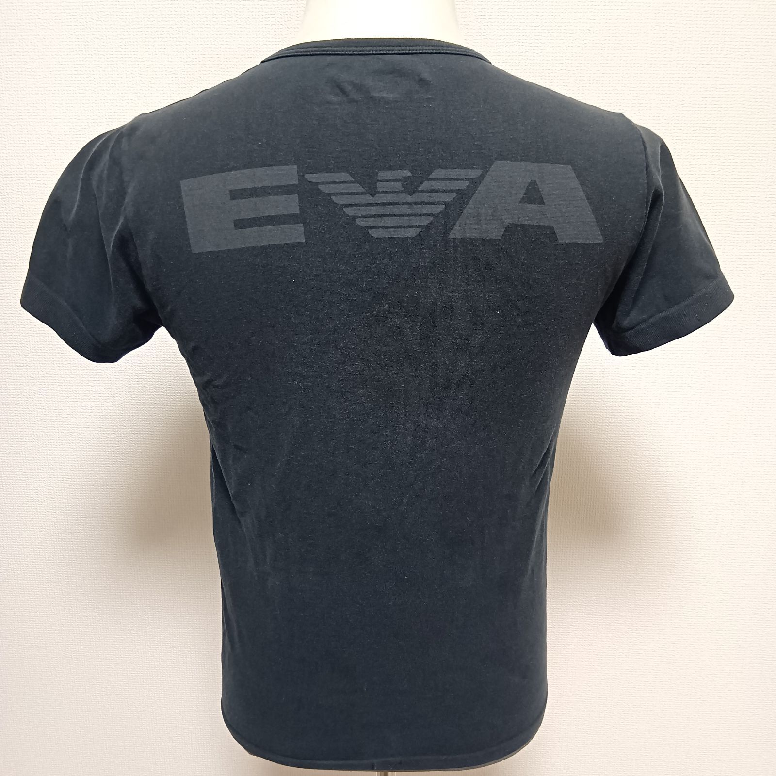 EMPORIO ARMANI ブラック Tシャツ ロゴバックプリント サイズL 