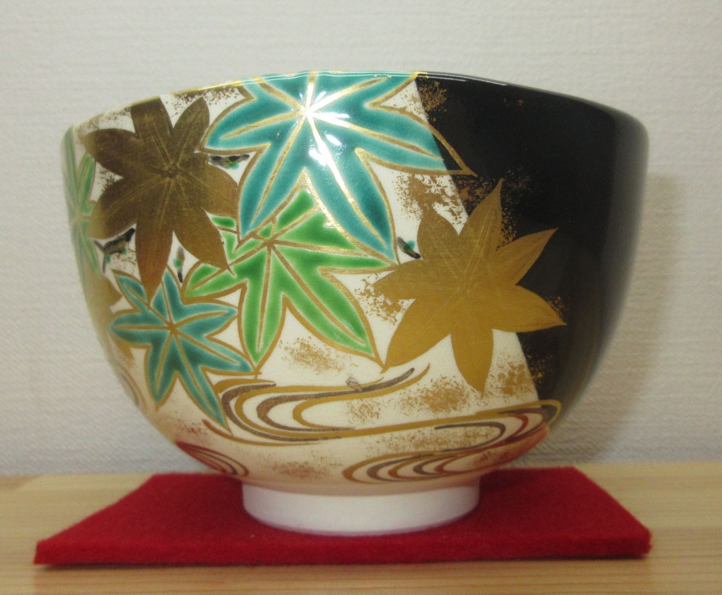 送料込【逢絢亭・新品】茶道具 茶碗 京焼 乾山 柿の図 壱休窯 共箱入り