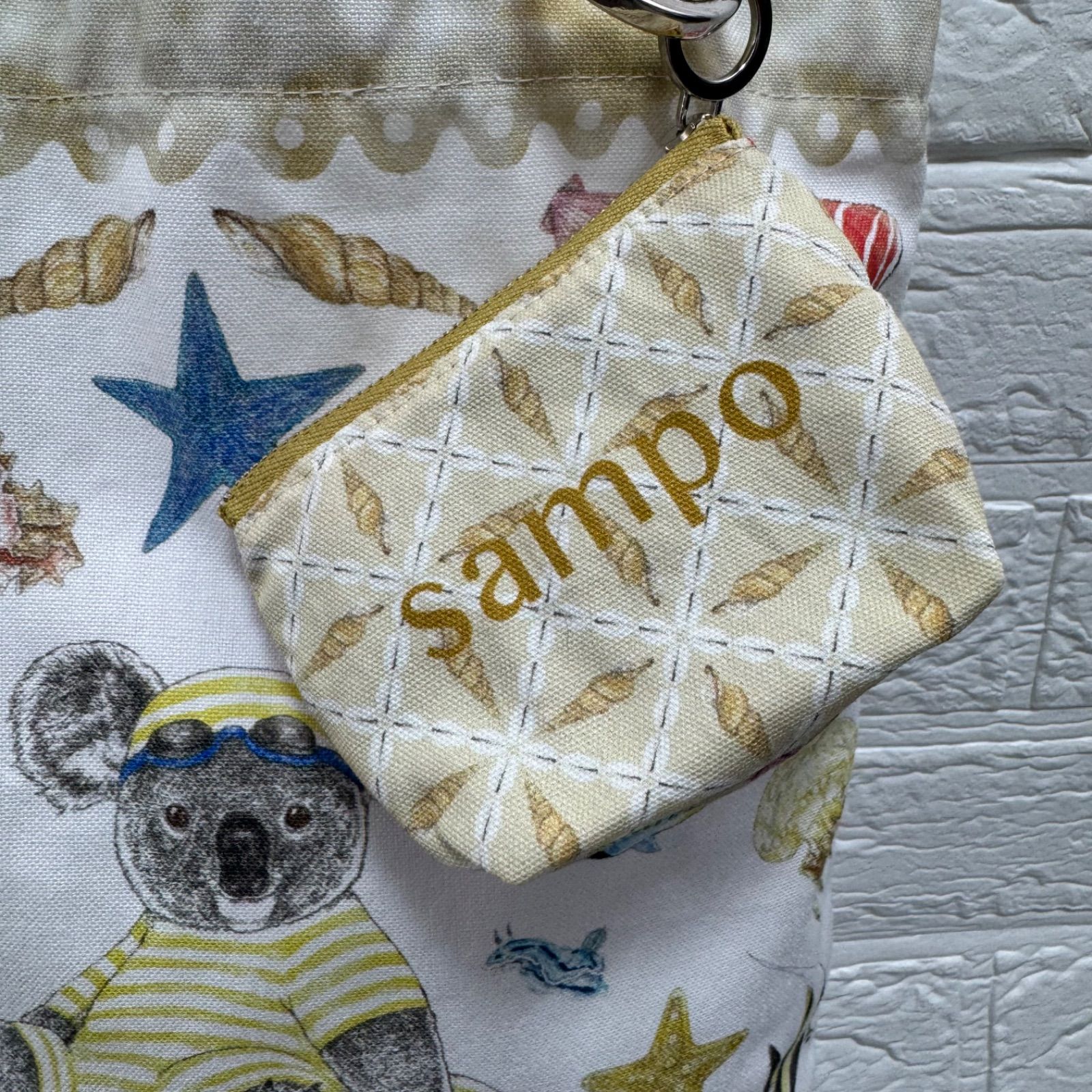 極美品】sampo×ear ミニポーチ付き トートバッグ ear PAPILLONNER 