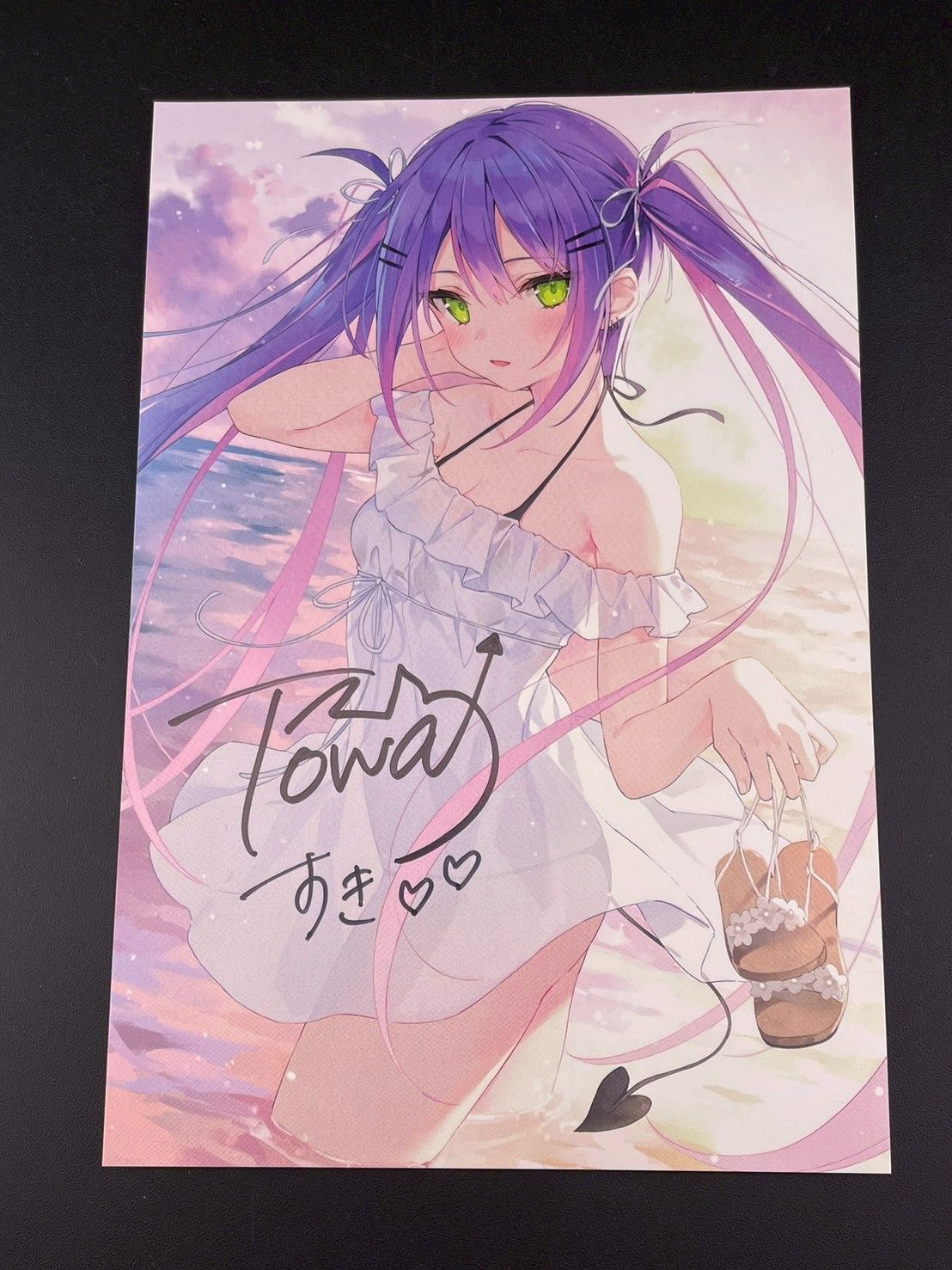 【中古品】ホロライブ　常闇トワ　誕生日記念2020年　直筆サイン入りポストカード 中古品】ホロライブ 常闇トワ 誕生日記念2020年 直筆サイン入りポスト