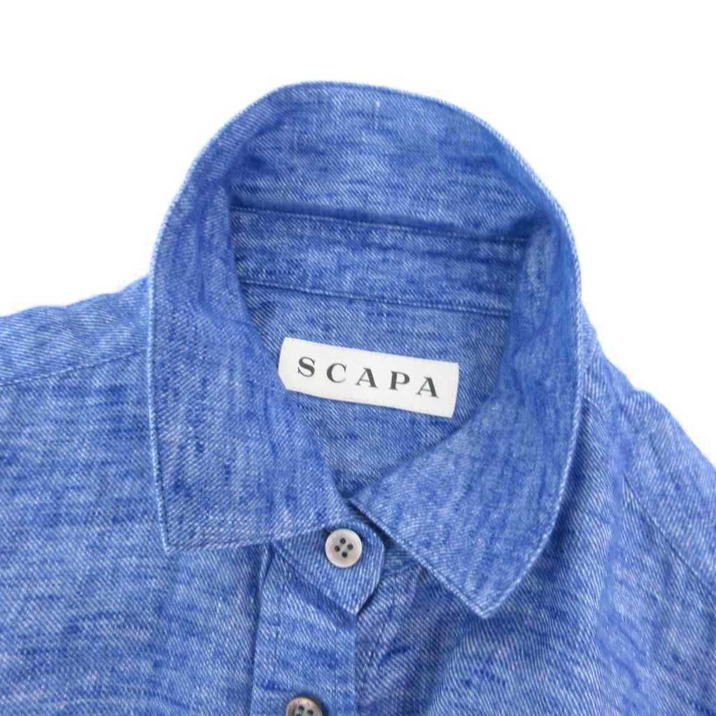 スキャパ SCAPA フランネル シャツブラウス 麻 リネン 長袖 刺繍