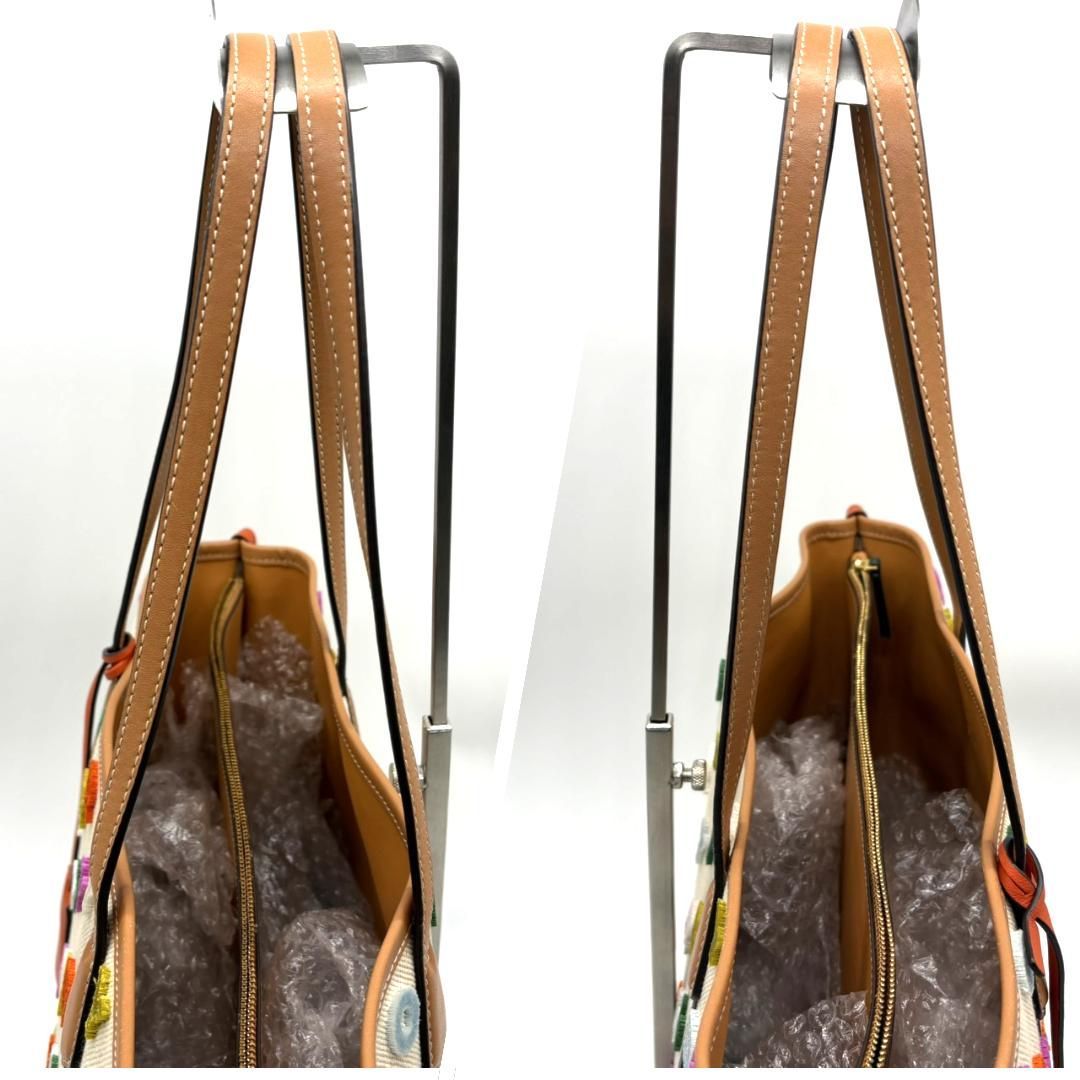 レア】トリーバーチ TORY BURCH トートバッグ キャンバス レザー 