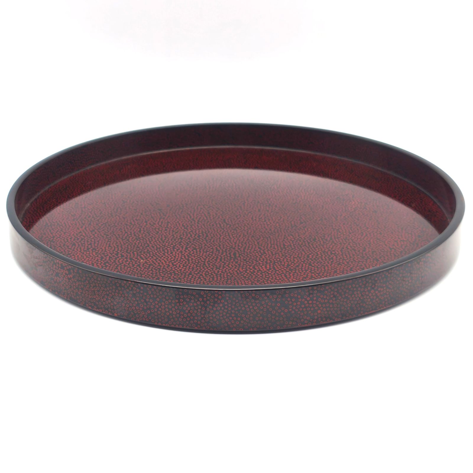 津軽塗（七々子塗）バカ塗り・お盆・丸盆・トレー・漆器・伝統工芸・No