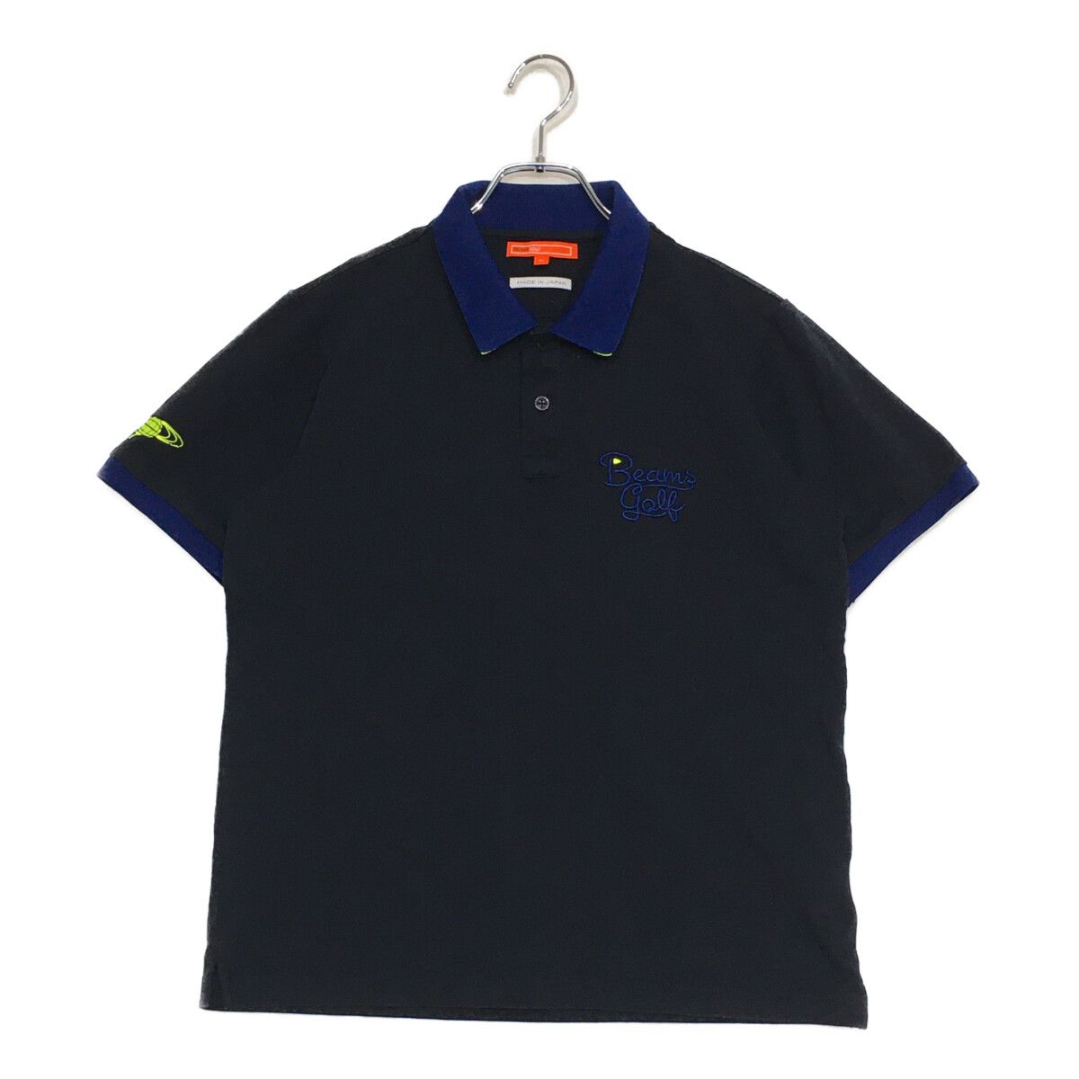 中古 メンズ ビームスゴルフ BEAMSGOLF 半袖ポロシャツ M 紺 ネイビー