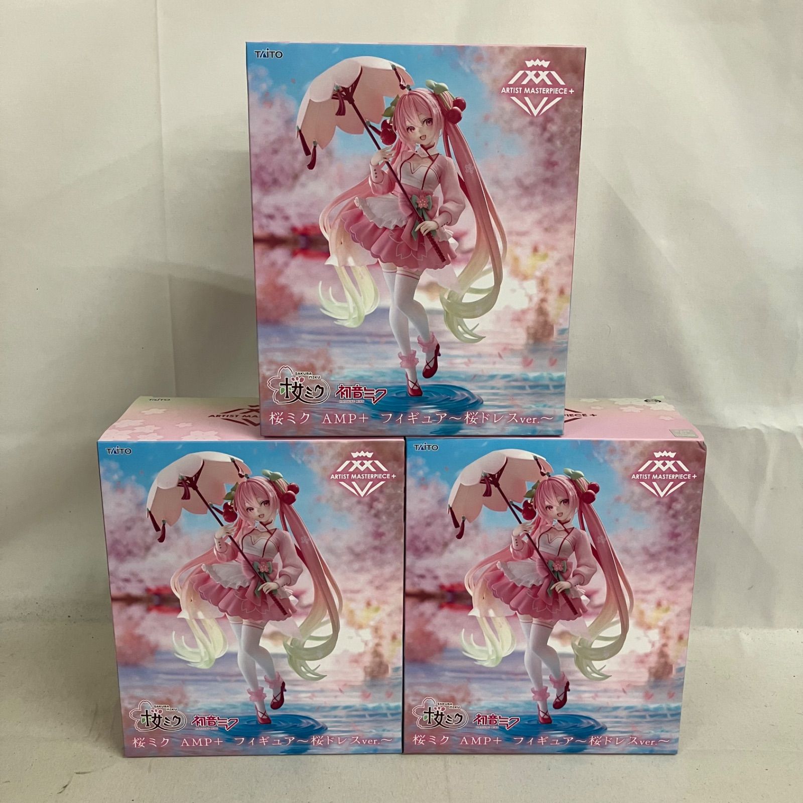 未開封 初音ミク 桜ミク AMP+ 桜ドレス フィギュア 3個セット SF3G07