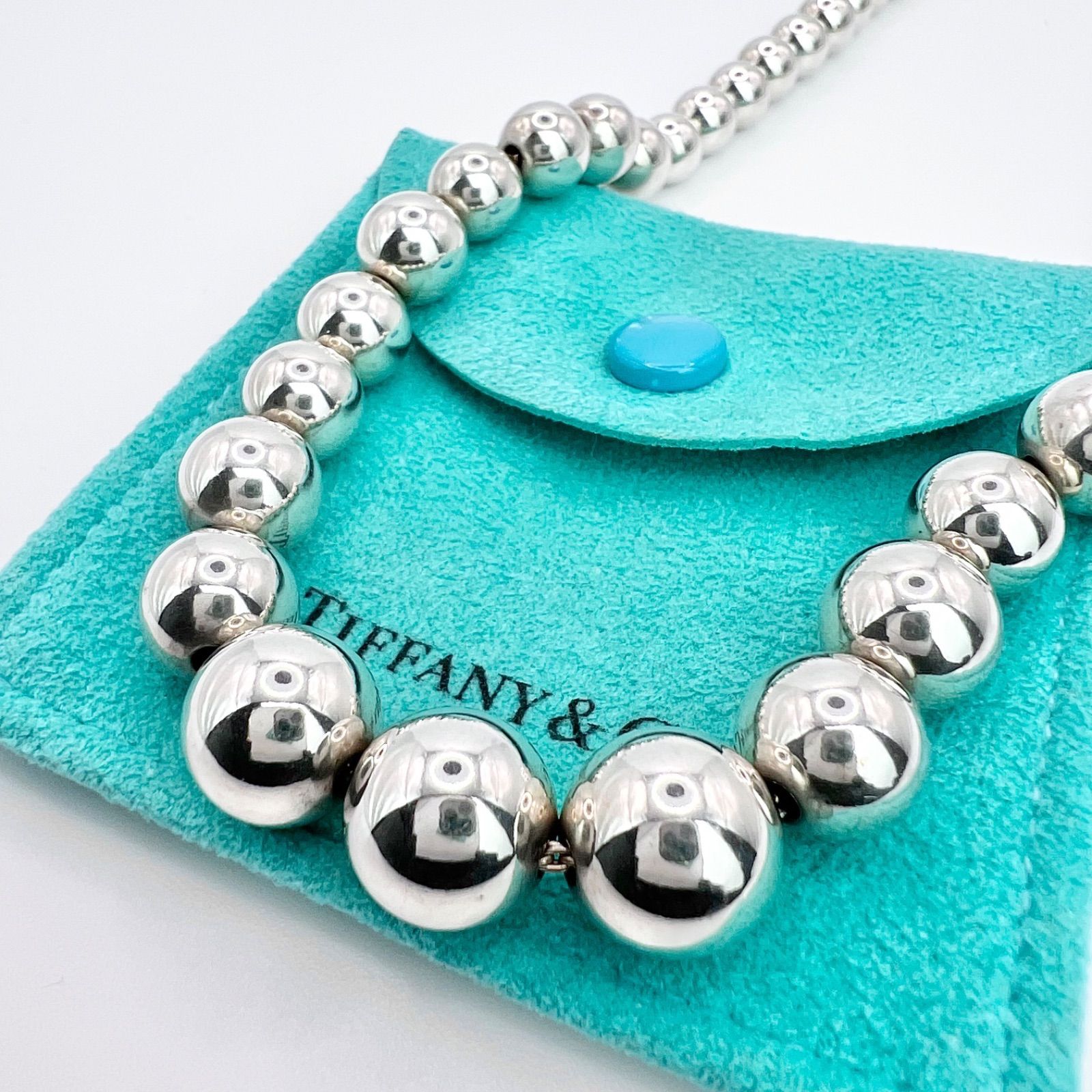極美品 ティファニー ネックレス ハードウェア ボール グラジュエイテッド ペンダント TIFFANY&CO. SV 925