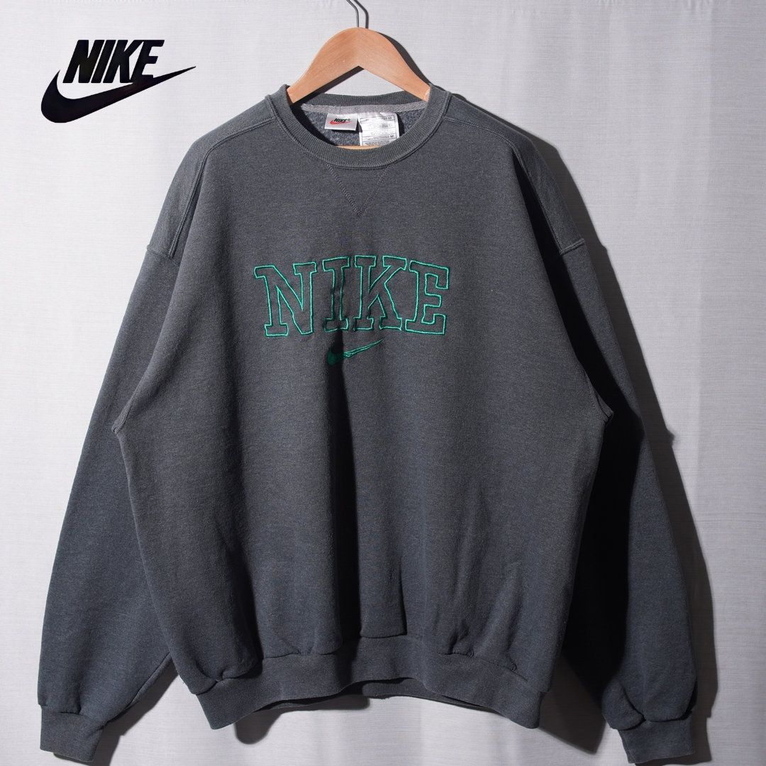 90s USA製 銀タグ ナイキ NIKE スウェット XL グレー グリーン 90s USA製 銀タグ ナイキ NIKE スウェット XL グレー グリーン