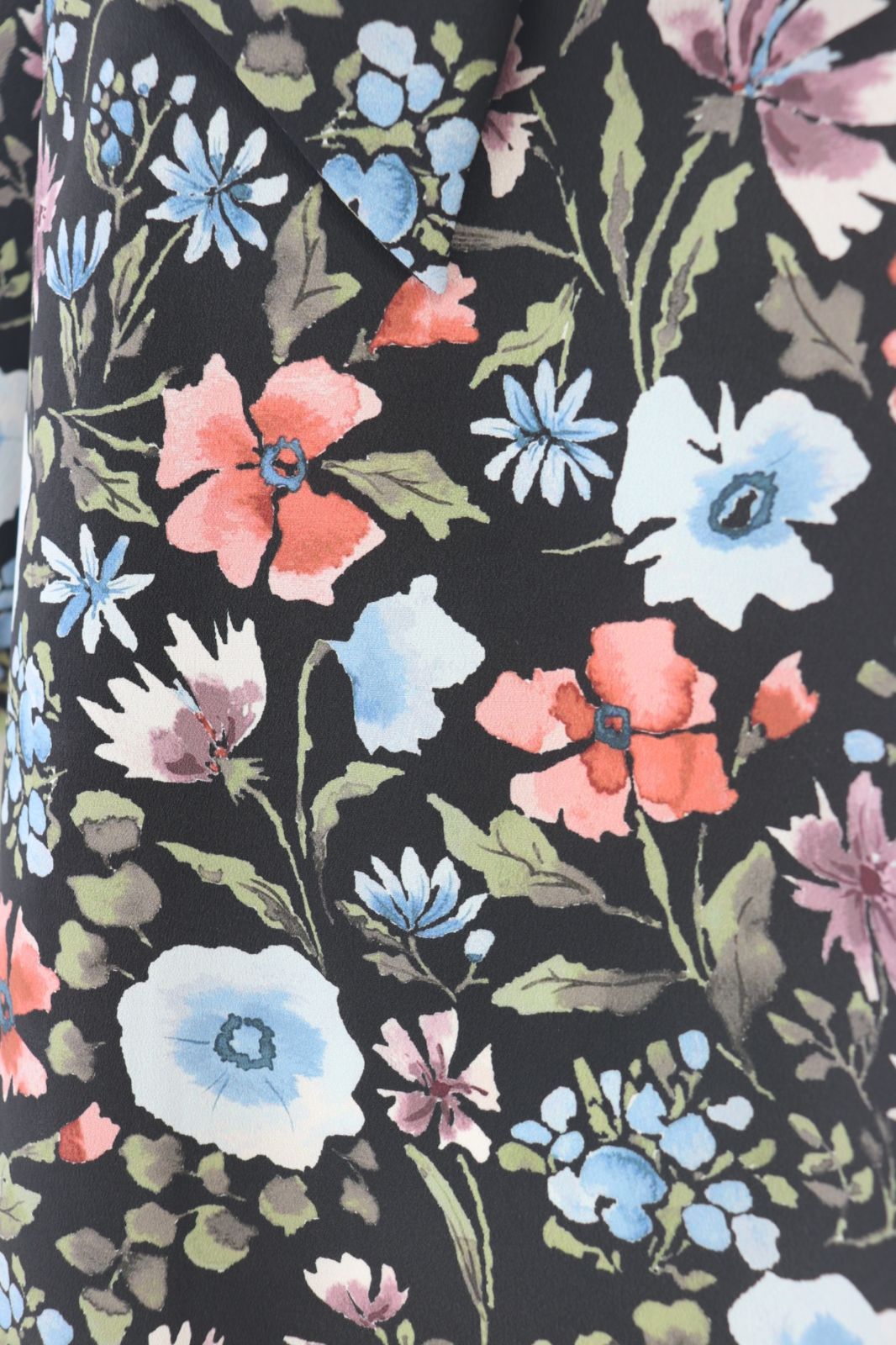 Rene ボウタイリボン花柄プリントブラウス 6331180 2023年商品 黒 