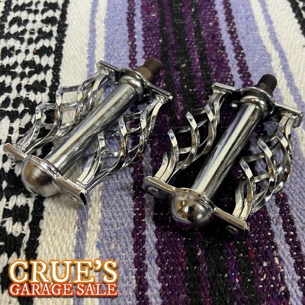 現品限り アウトレット LOWRIDER CAGE TWISTED PEDALS 1/2inch CHROME ローライダー ケージ ツイスト ペダル 1/2インチ クローム