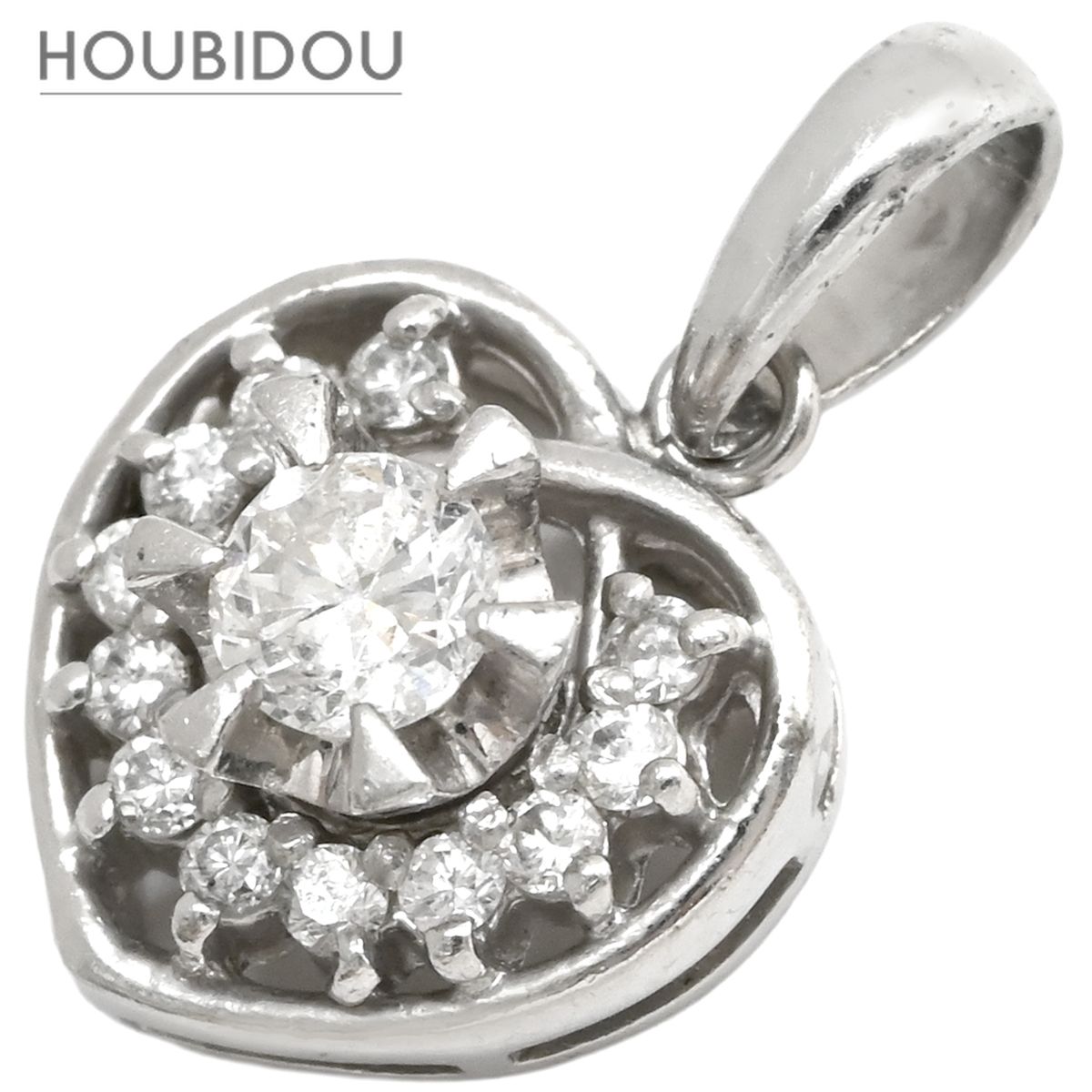 ペンダントトップ プラチナム ダイヤ 0.42ct プラチナシルバー 1P 1石 