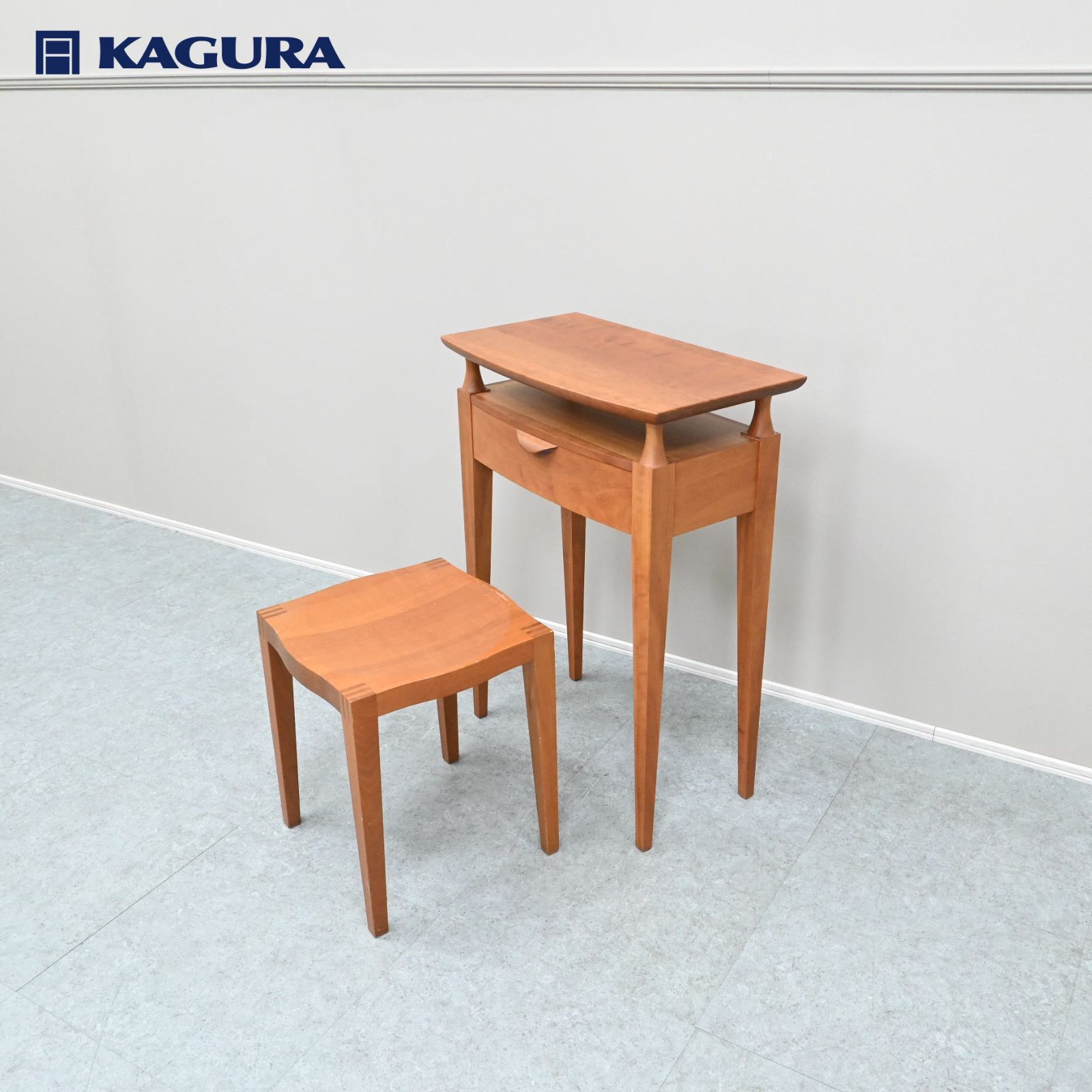 家具蔵　サイドテーブル チェリー ☆家具蔵☆KAGURA カグラ サイドテーブル&スツールセット ZEN ゼン