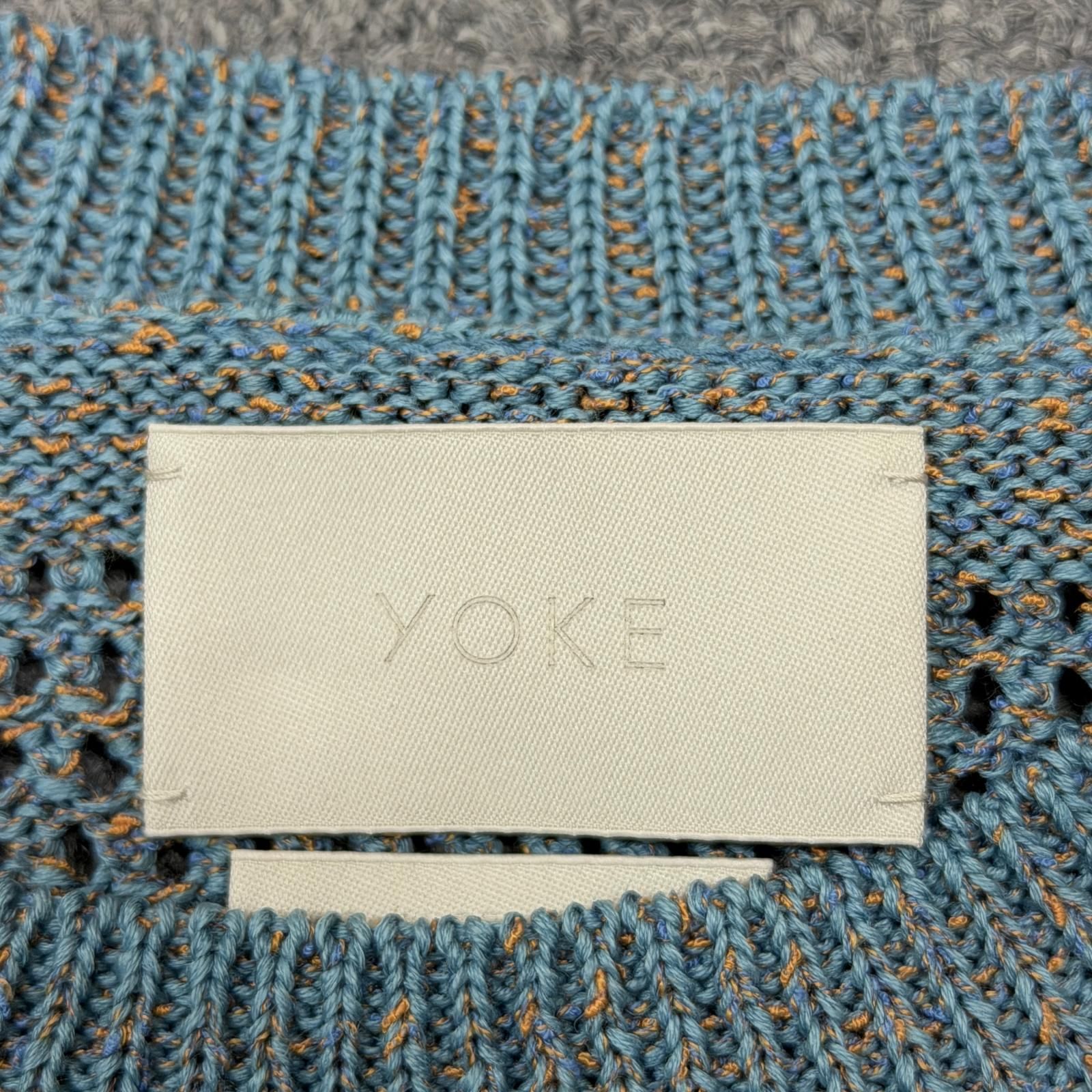 参考上代39600円 未使用 YOKE 25SS MESH KNITTED CREWNECK SWEATER 