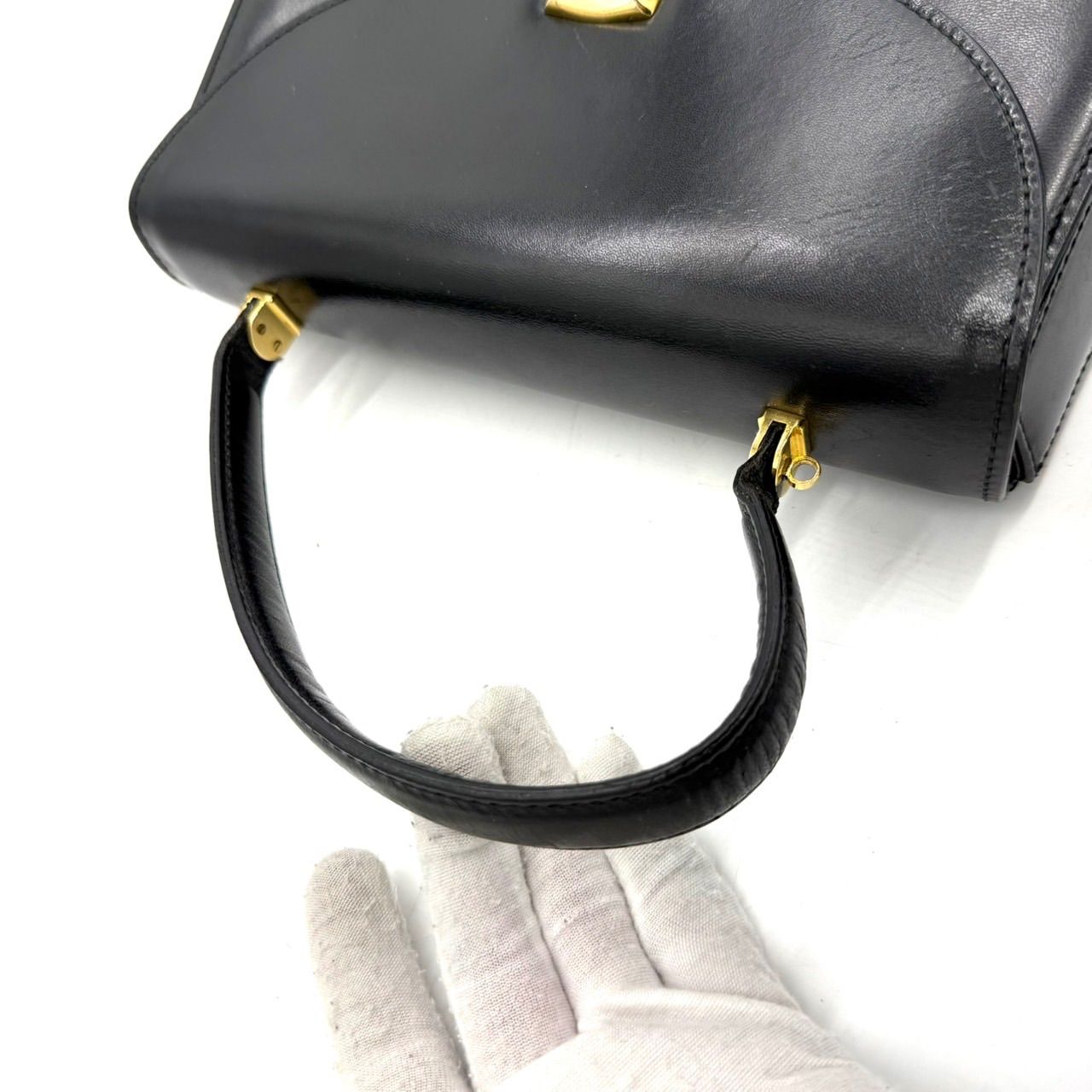 BALLY バリー ハンドバッグ 黒 ブラック レザー フォーマル ゴールド 