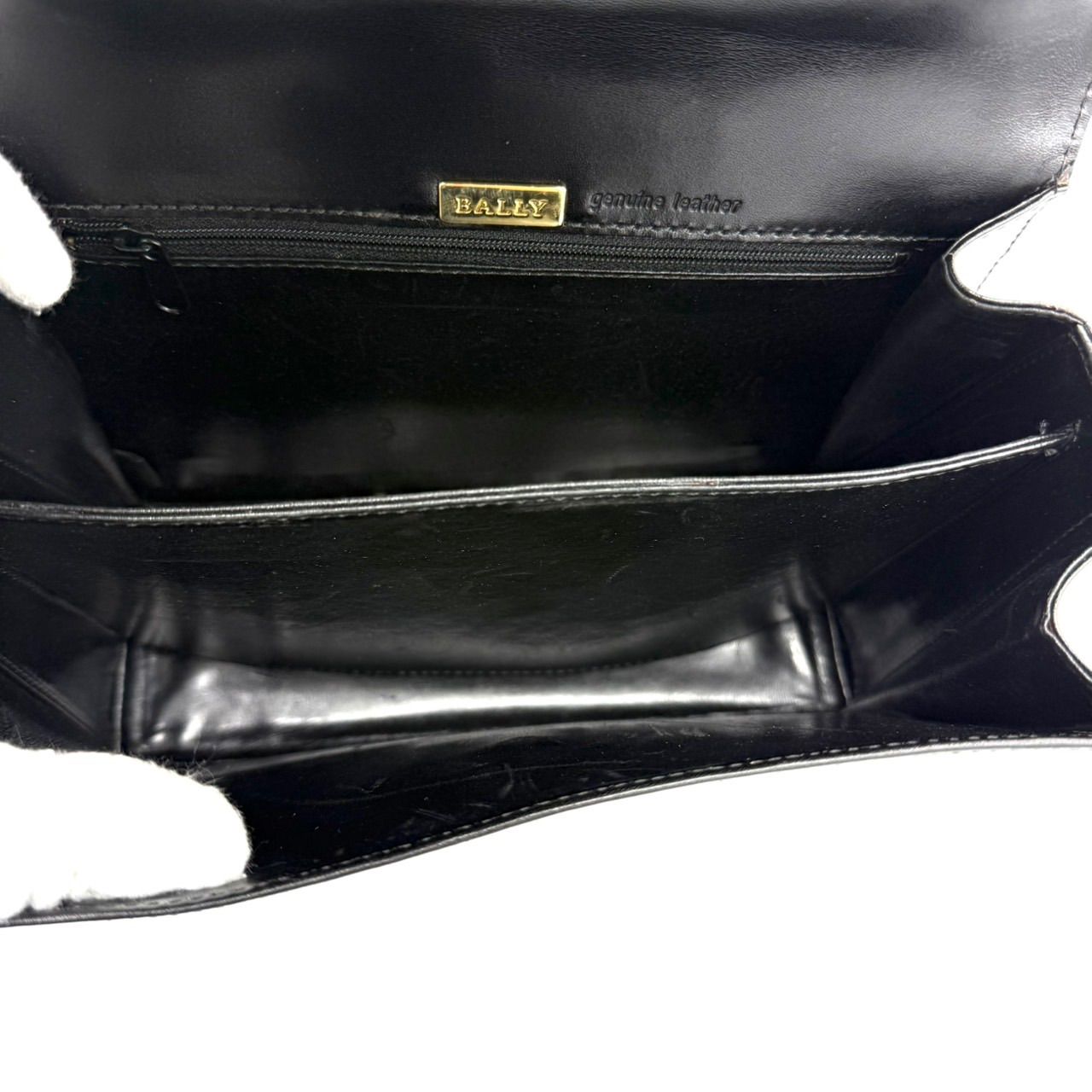 BALLY バリー ハンドバッグ 黒 ブラック レザー フォーマル ゴールド 