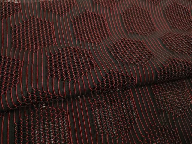 平和屋着物▽道行コート　スリーシーズン　春夏秋　塵除け　亀甲文　黒地　正絹　逸品　AABG7676ck 平和屋着物▽道行コート スリーシーズン 春夏秋 塵除け 亀甲文 黒地