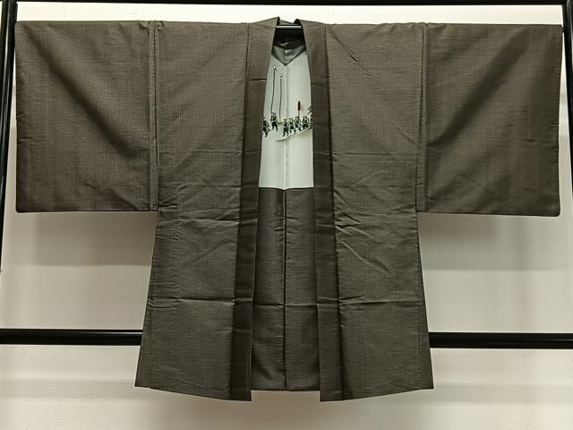平和屋着物∞男性　羽織　本場大島紬　80亀甲　総詰め　正絹　逸品　CABD4731ua
