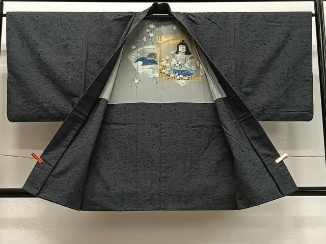 平和屋着物∞男性 羽織 髭紬地 檳榔子染色 正絹 逸品 CABD4735ua