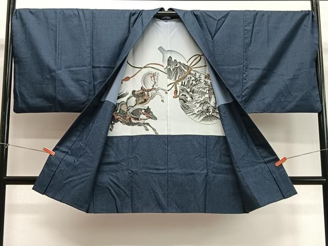 平和屋着物＃男性 長羽織 黒紋付き 正絹 逸品 CABE5301in 平和屋着物