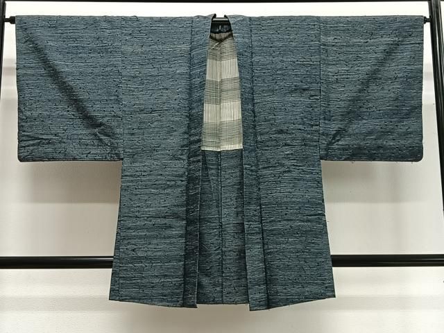 平和屋着物∞男性　羽織　髭紬地　霞文　正絹　逸品　CABD4748ua 14,768円