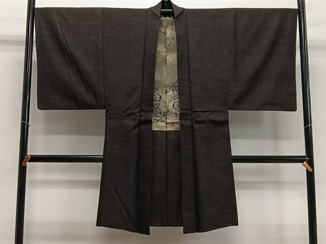 平和屋着物∞男性　長羽織　紬地　霞文　正絹　逸品　CABD4750ua 平和屋着物∞男性 長羽織 紬地 霞文 正絹 逸品 CABD4750ua