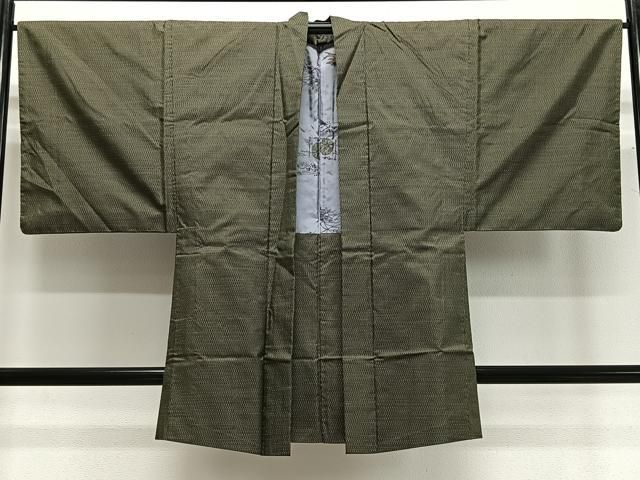 平和屋着物∞男性　長羽織　本場大島紬　格子　正絹　逸品　CABD4759ua 平和屋着物∞男性 長羽織 本場大島紬 格子 正絹 逸品 CABD4759ua