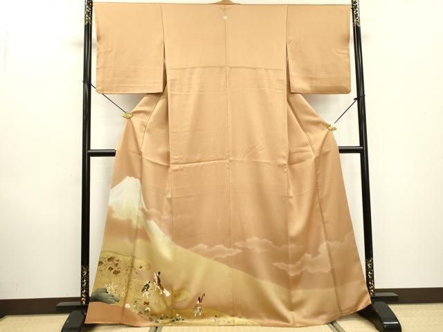 訪問着　手描き　霞舞花文　暈し染め　銀彩　正絹 訪問着 手描き 霞舞花文 暈し染め 銀彩 正絹 作家物 手描き友禅