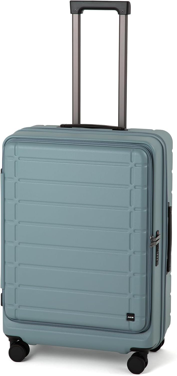 【UC001】新古品【目立つ傷等なし】AEC エース スーツケース mサイズ 5泊6日 6泊7日 62L/71L 容量拡張機能 フロントオープン 4kg キャリーケース キャリーバッグ エスカレラ No.05652