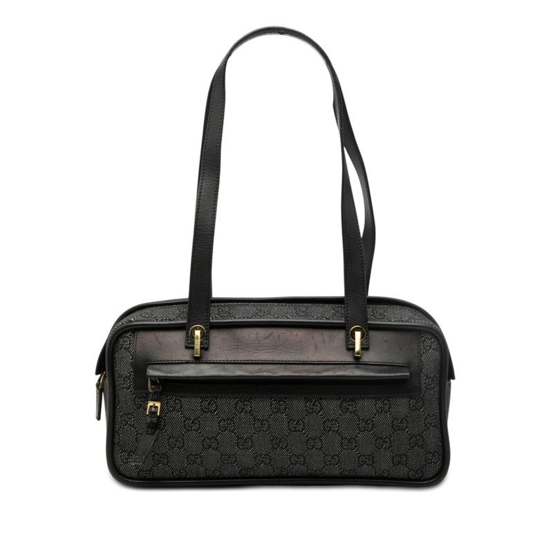 ぴ*と様 GUCCI GGキャンバス ハンドバッグ ブラック グッチ GGキャンバス ハンドバッグ 92729 ブラック キャンバス レザー