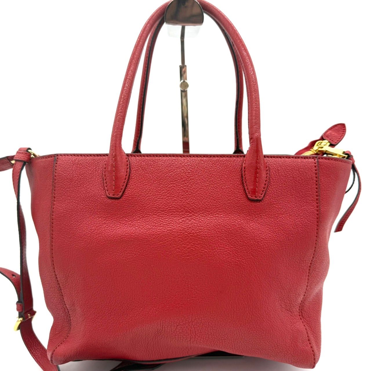 美品】 miu miu ミュウミュウ 2WAY トート ショルダーバッグ 赤 レザー 