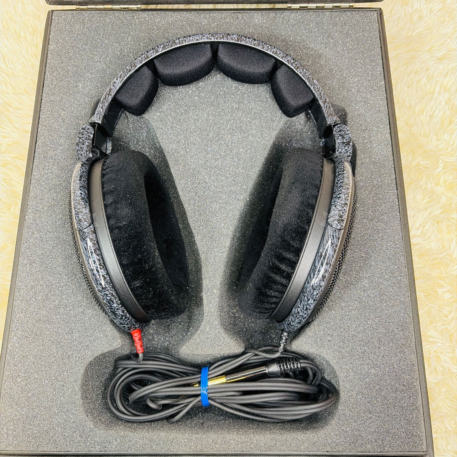 Sennheiser HD600（旧大理石風デザイン）開放型有線ヘッドホン 美品】SENNHEISER ヘッドホン オープン型 HD600 旧パッケージ版