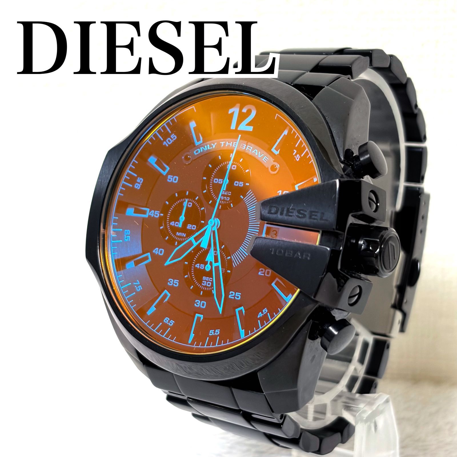腕時計、アクセサリー DIESEL ディーゼル メガチーフ ブラック 