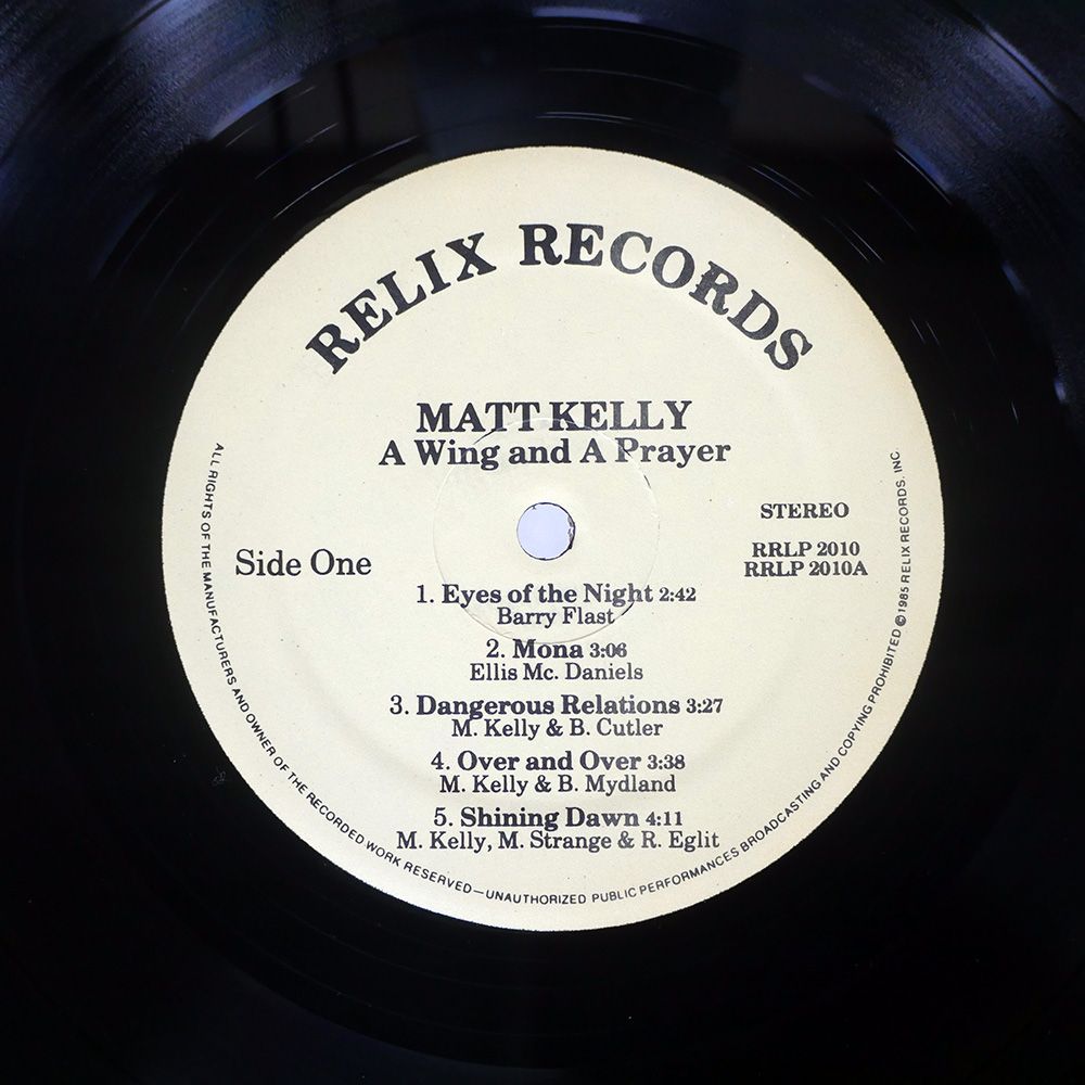 米 US盤 MATTHEW KELLY/A WING AND A PRAYER/RELIX RRLP2010 LP - メルカリ