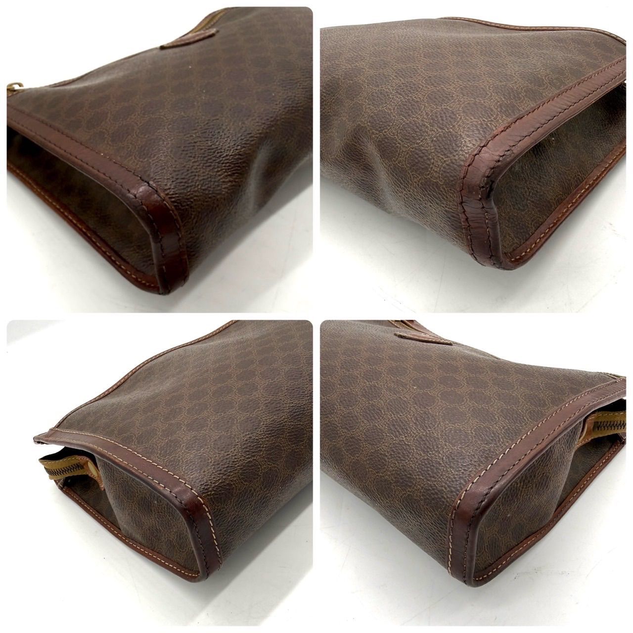希少 セリーヌ ポーチ クラッチバッグ マカダム柄 オールド PVC CELINE