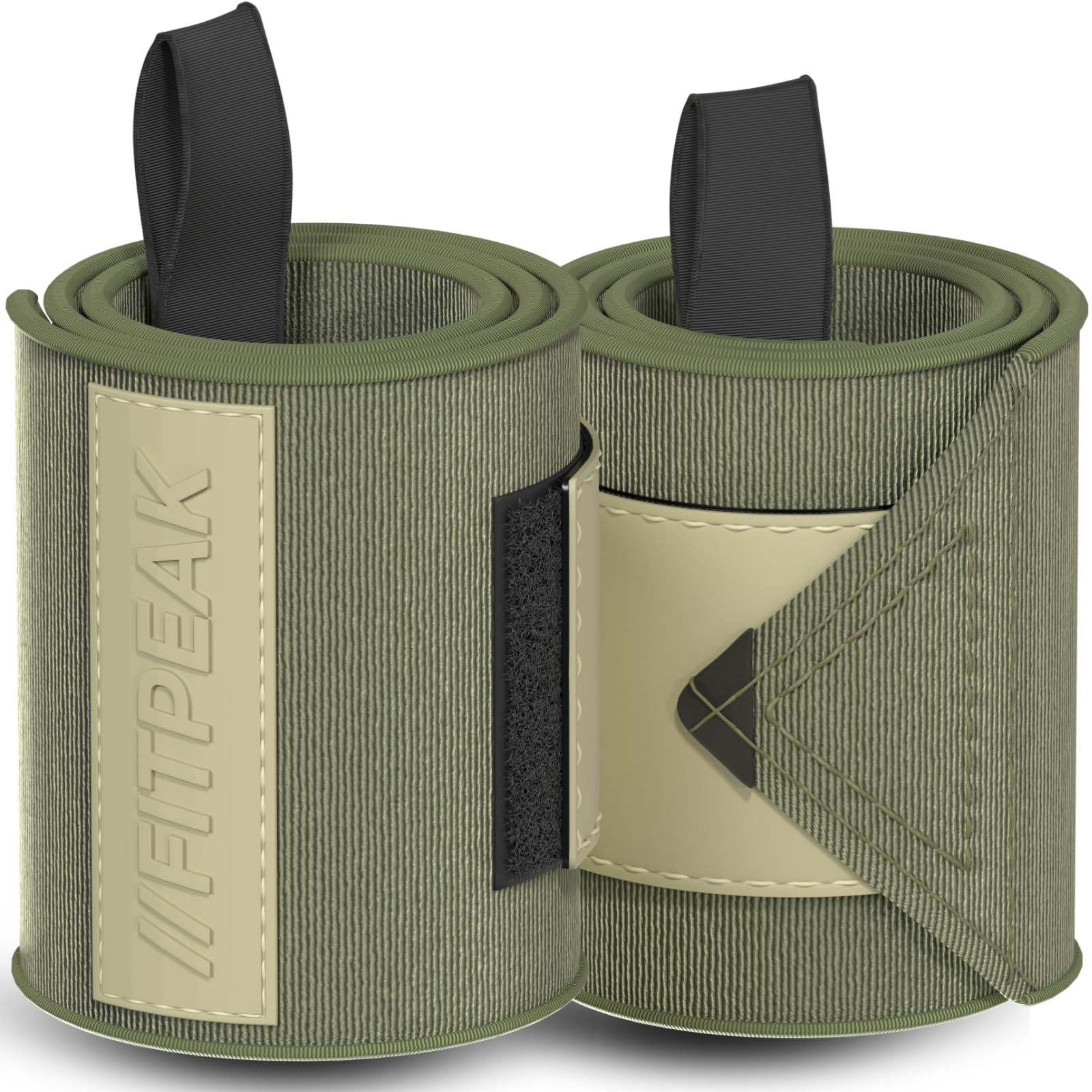 FITPEAK リストラップ 筋トレ【独自開発の極硬生地で手首サポート】手首 サポーター ベンチプレス ウェイト トレーニング 高重量対応 グリーン 90cm [グリーン] [90cm]