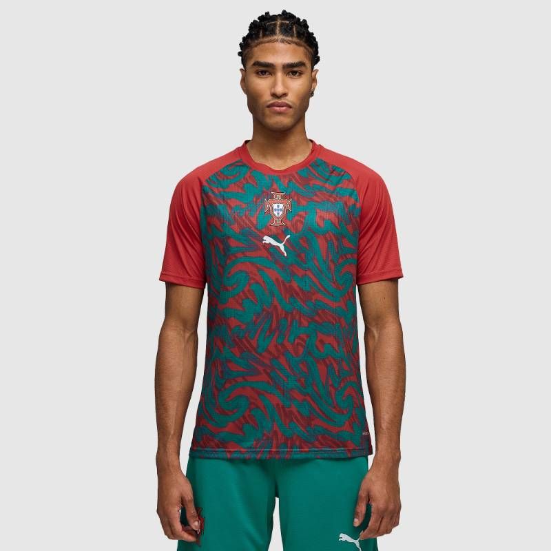 【送料無料・匿名配送】PUMA プーマ ポルトガル代表 2026 公式 プレマッチ シャツ 赤 緑 グラフィック 新品 正規品