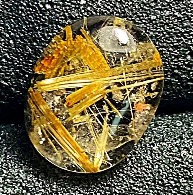 ルチルクォーツ 天然石 金針水晶 ゴールドアクセサリー 直径48.2