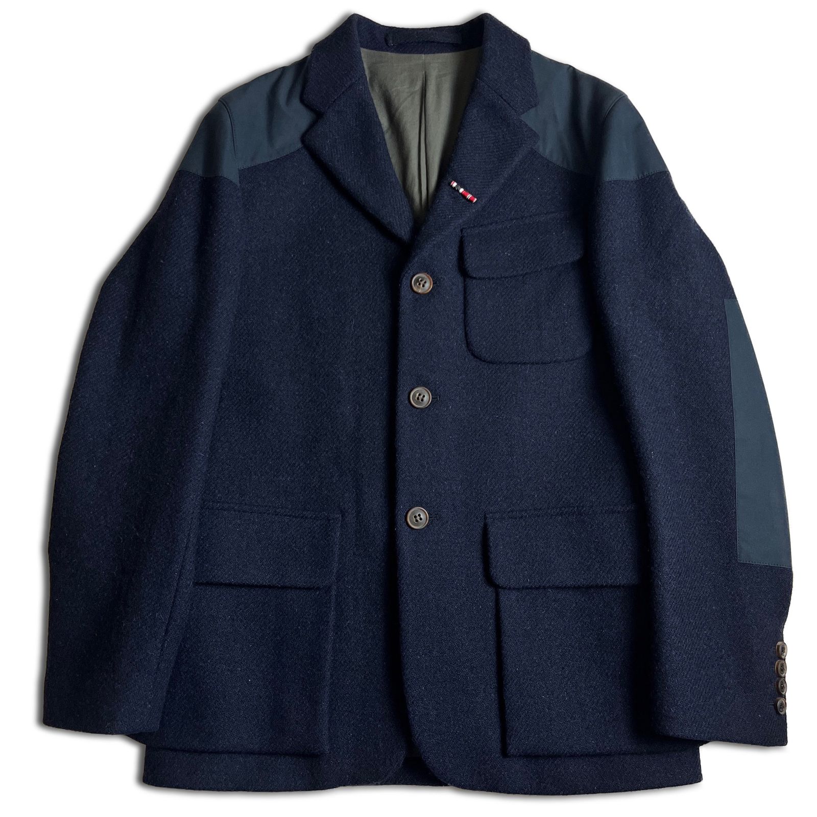 Nigel Cabourn マロリージャケット 46 ネイビー Harris Tweed 