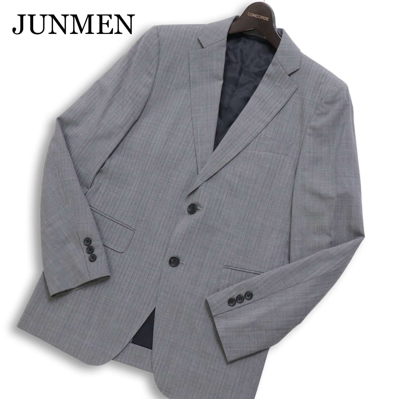 ジュンメン テーラードジャケット JUNMEN JUN MEN ストライプ シルク混 