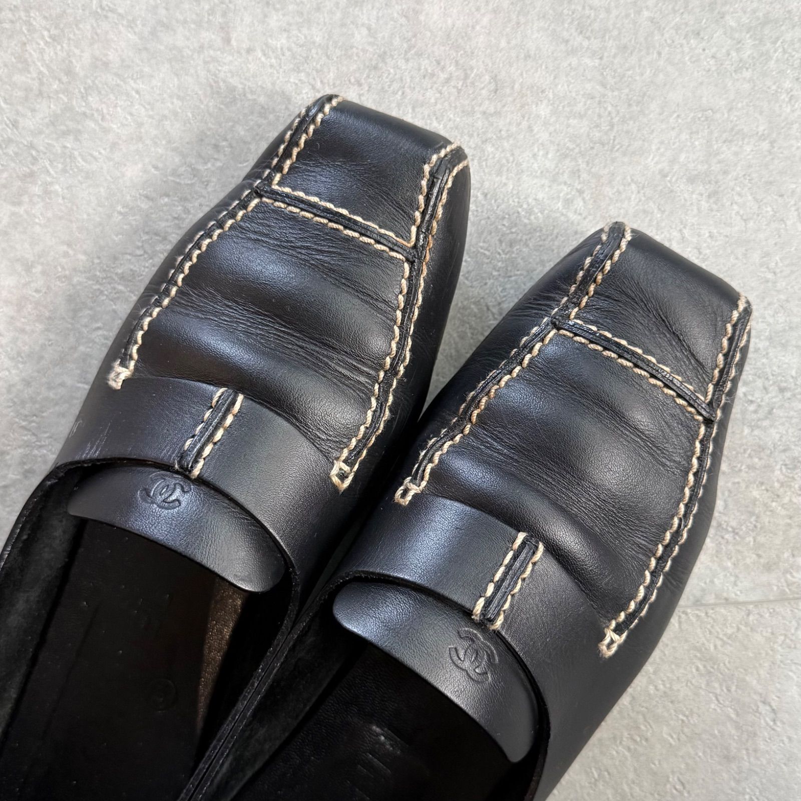 CHANEL ココマーク ローファー フラットシューズ ブラック 37 CHANEL シャネル ココマーク ドライビングシューズ フラットシューズ