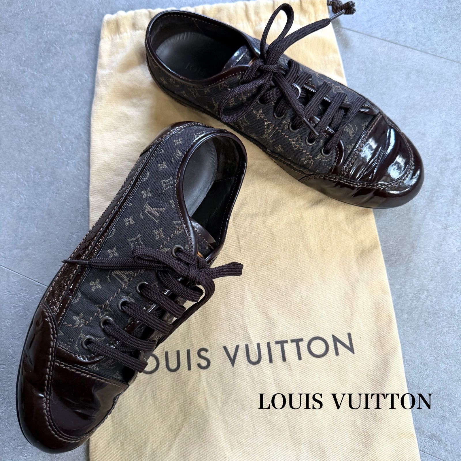 LOUIS VUITTON ルイヴィトン モノグラム キャンバス パテントレザー 