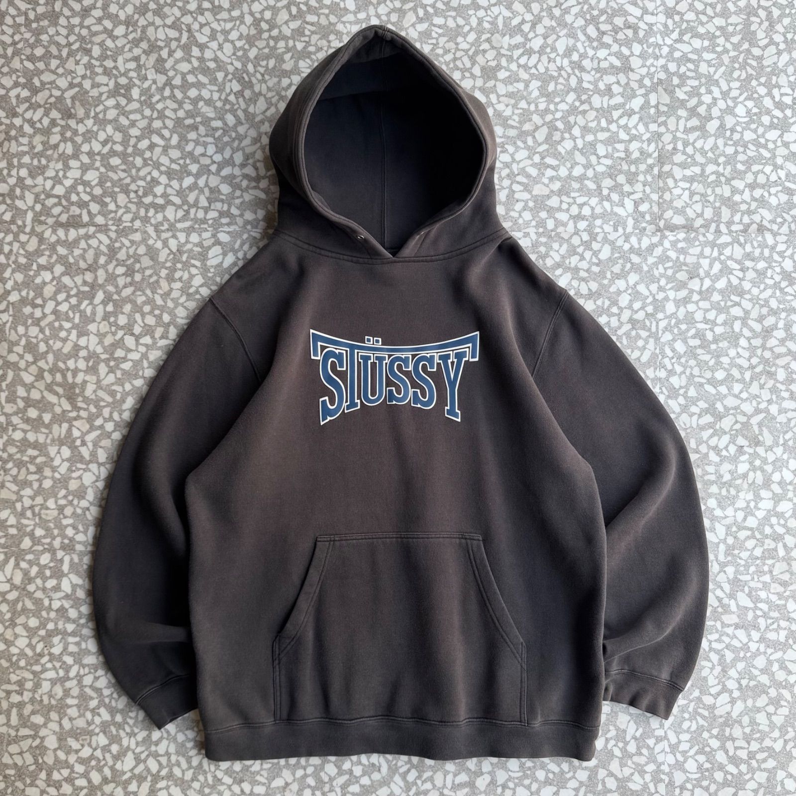 STUSSY / 00's big logo hoodie オールドステューシー フェード