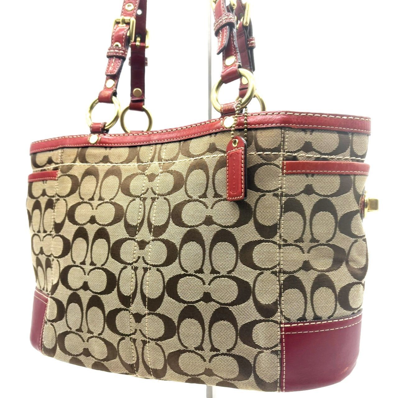 コーチ COACH トートバッグ シグネチャー キャンバス レザー ベージュ 