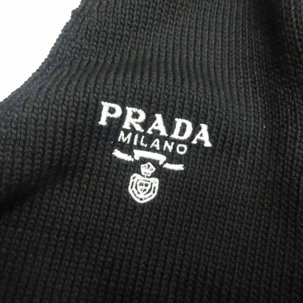 プラダ PRADA 美品 2023年 クロップド コットン カーディガン ロゴ刺繍