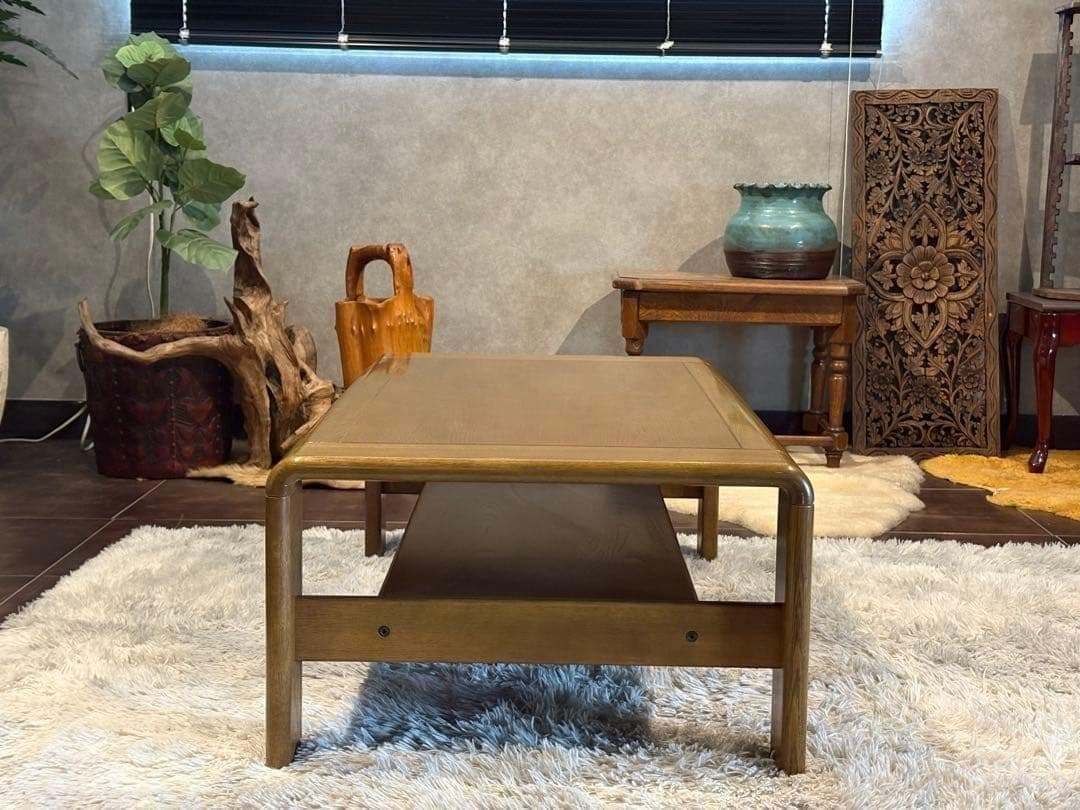 美品　カリモク　ヴィンテージ　コロニアル コンパクト　テーブル ヴィンテージ*karimokuカリモク コロニアル*古いウッド ローテーブル
