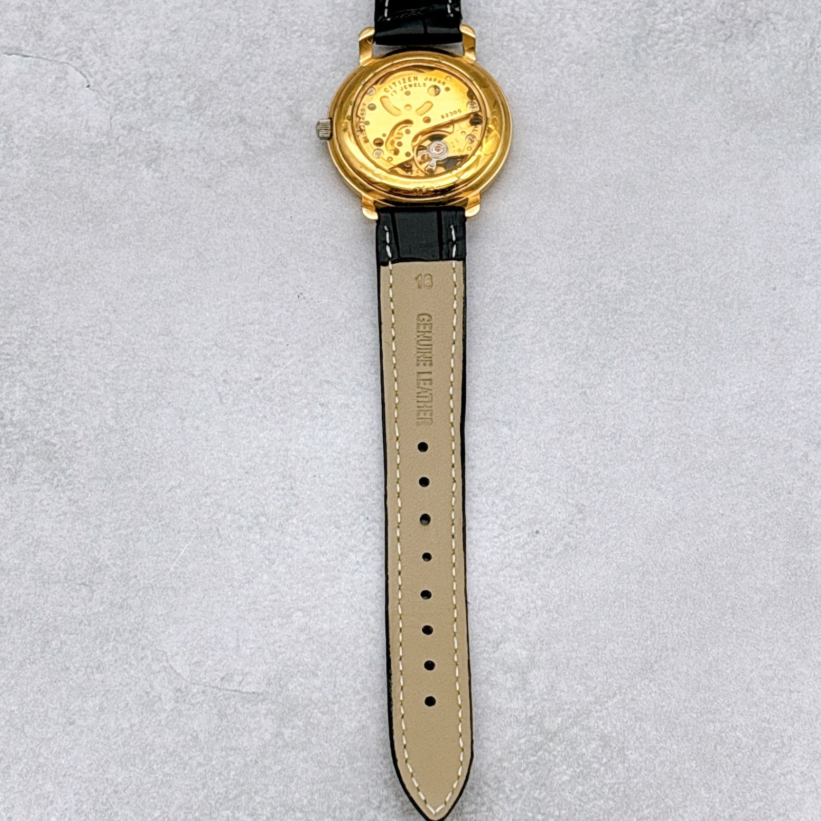 CITIZEN 17石 スケルトン 裏スケ ローマン 手巻き 稼働品 251 CITIZEN メンズ腕時計 17石 スケルトン 裏スケ ローマン文字盤 手巻き