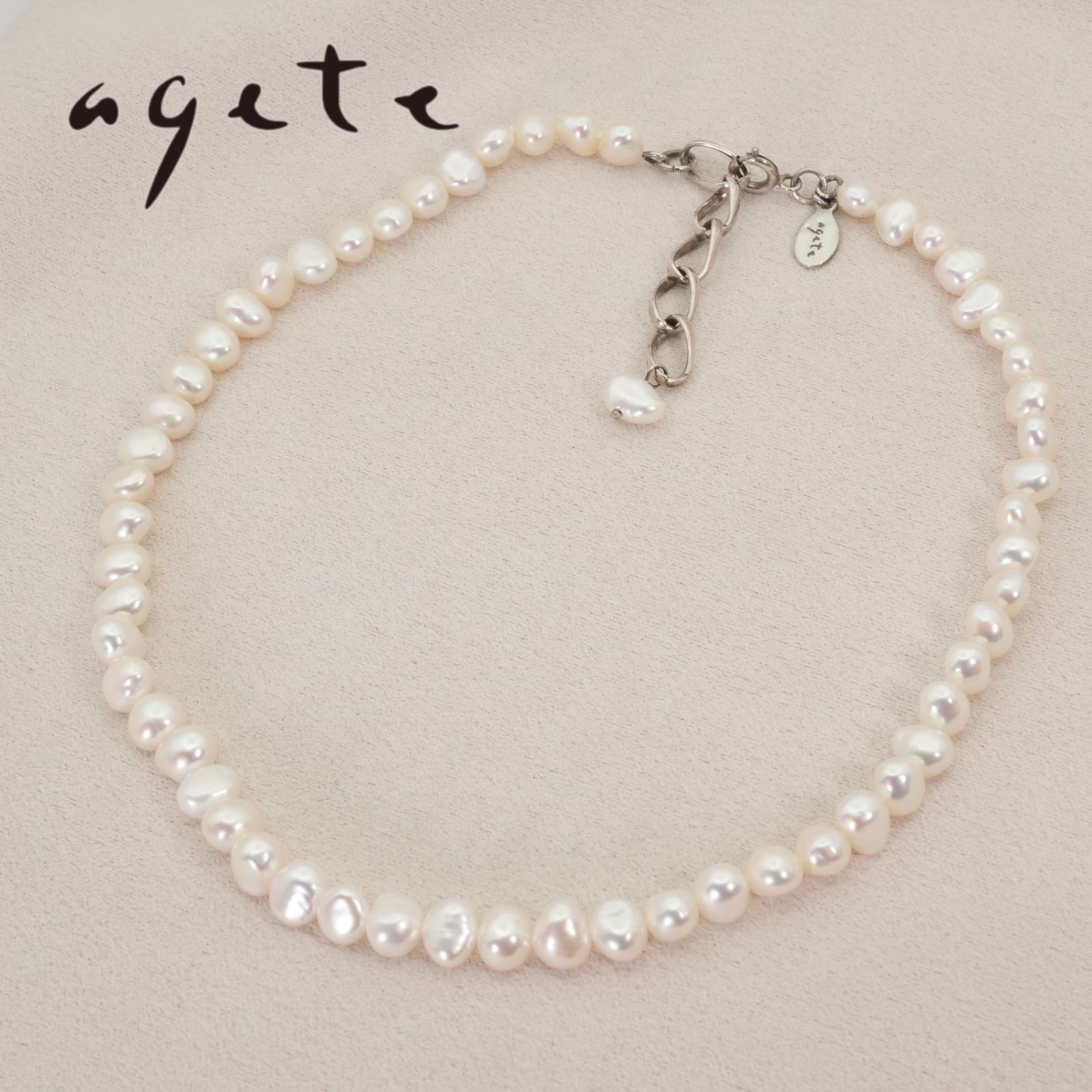 アガット 淡水パール バロック シルバー ネックレス agete/25-3811