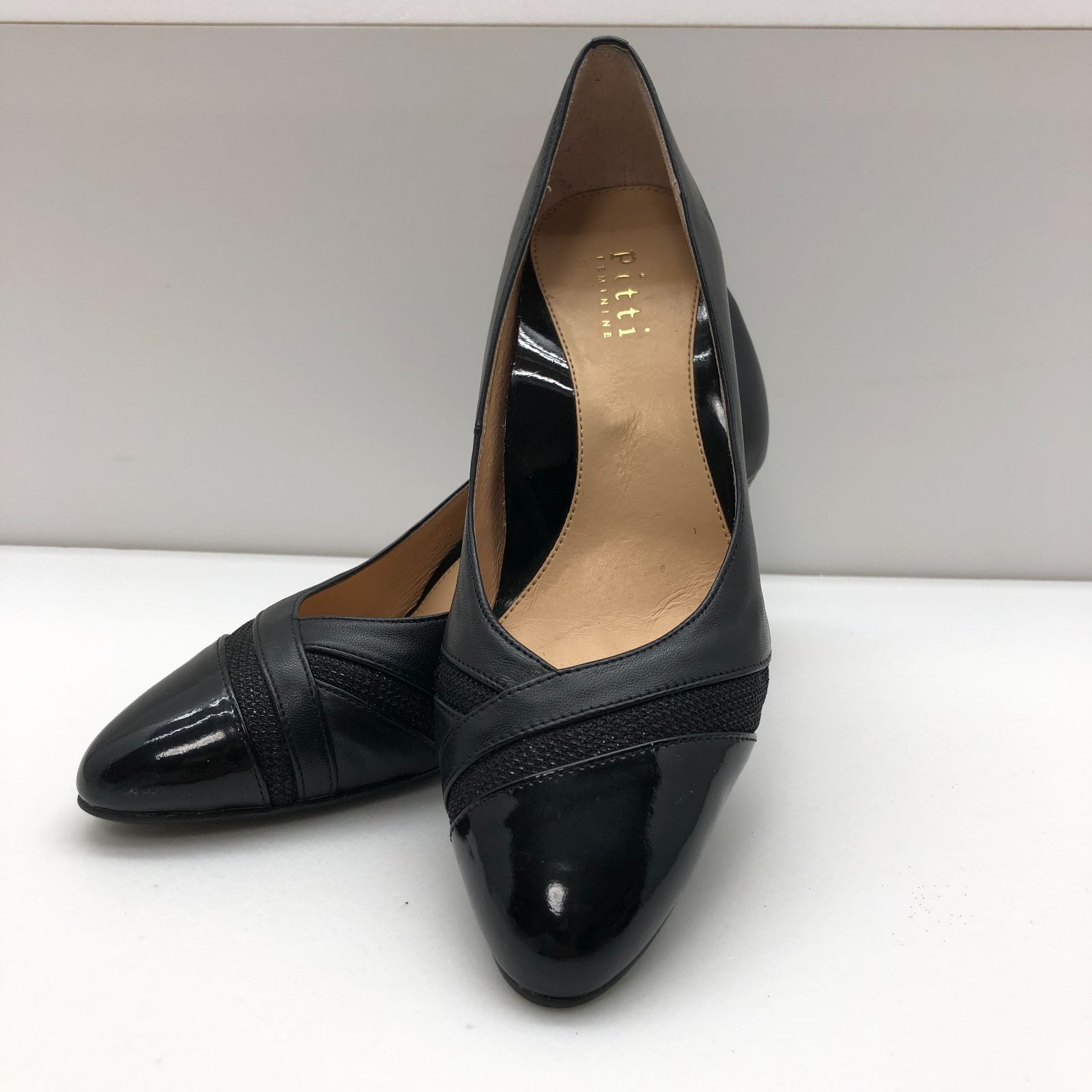 Pitti ハイヒール パンプス 23cm EE ブラック 黒 ピッティ SGKY26-1053 