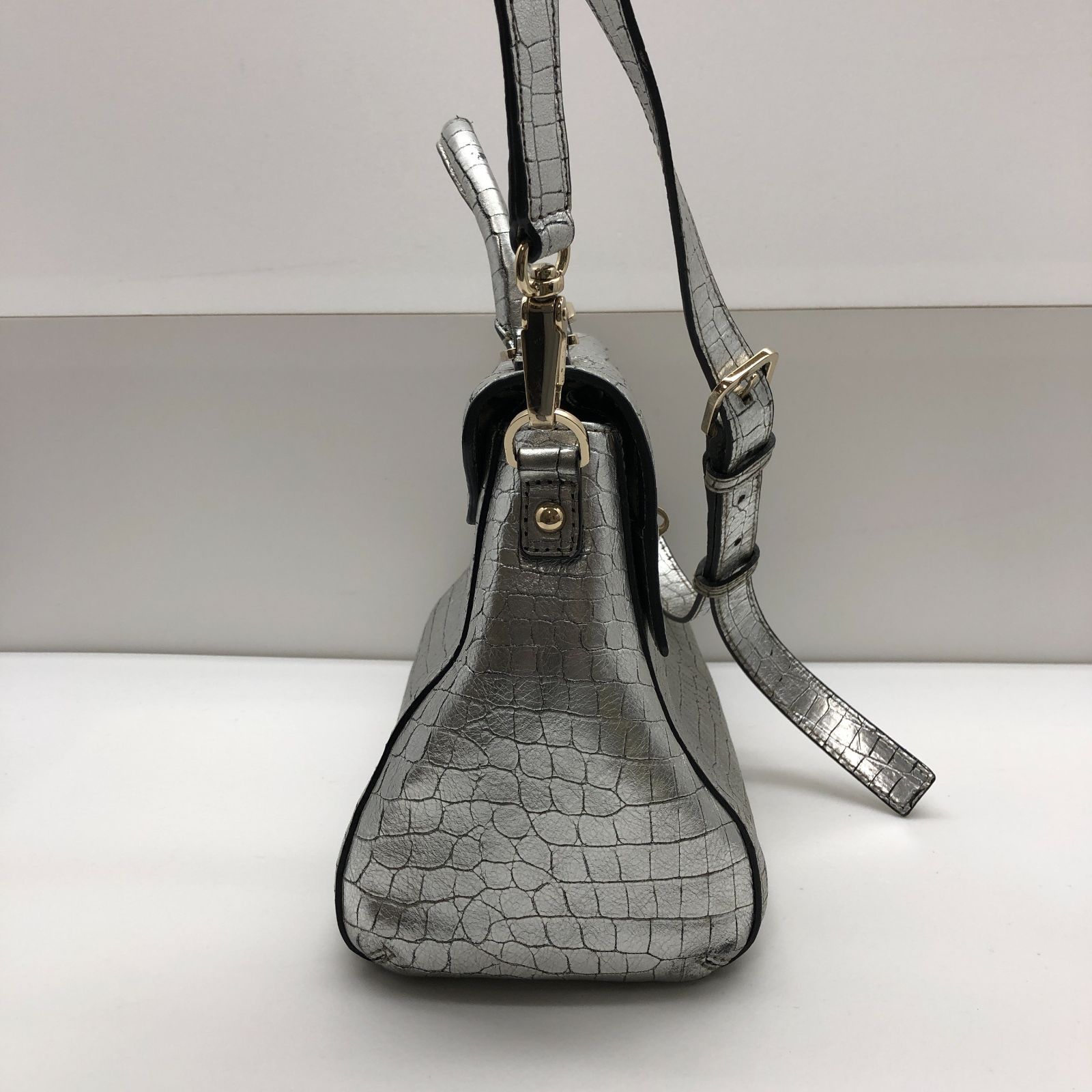 kate spade new york 2way ショルダーバッグ ハンドバッグ シルバー 