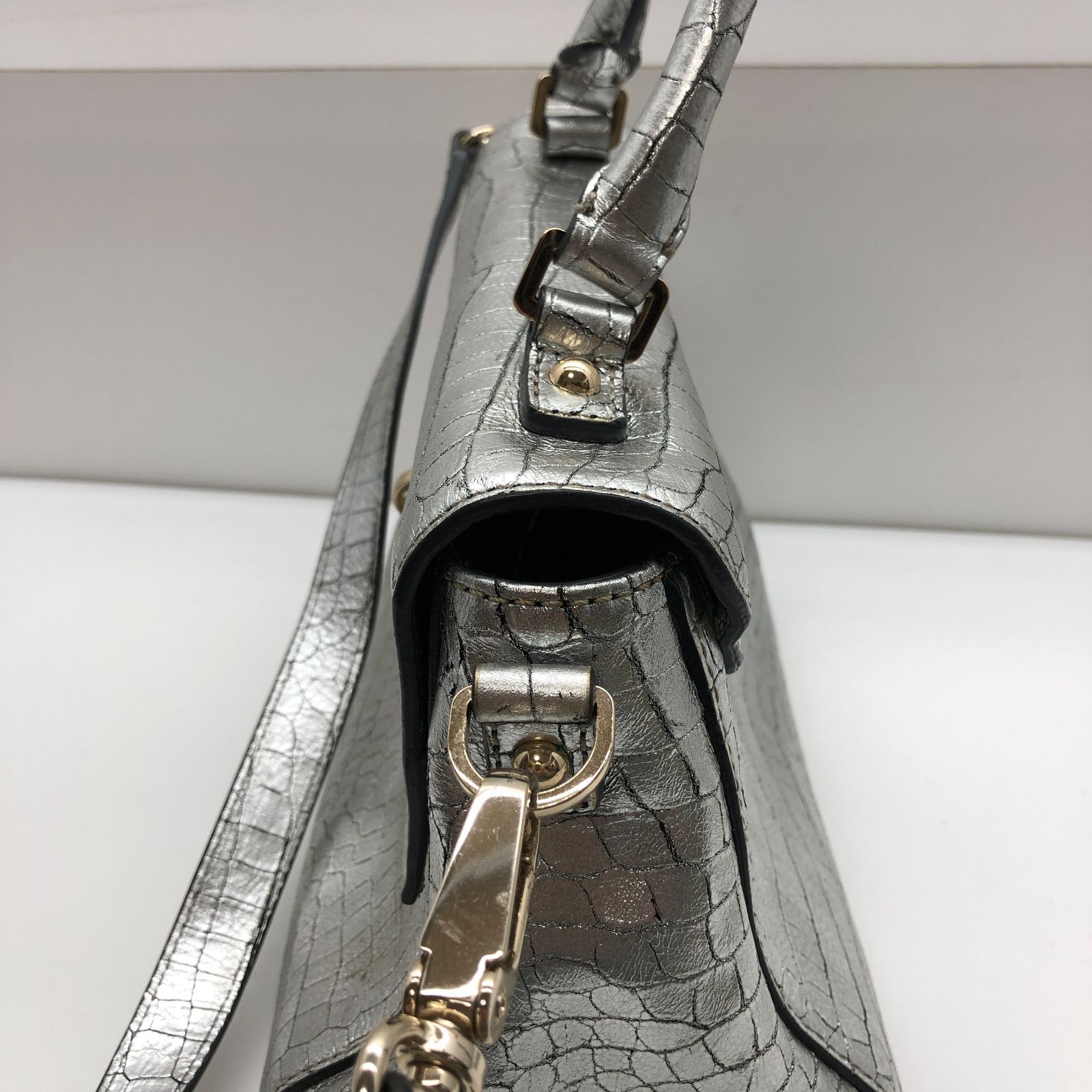 kate spade new york 2way ショルダーバッグ ハンドバッグ シルバー 