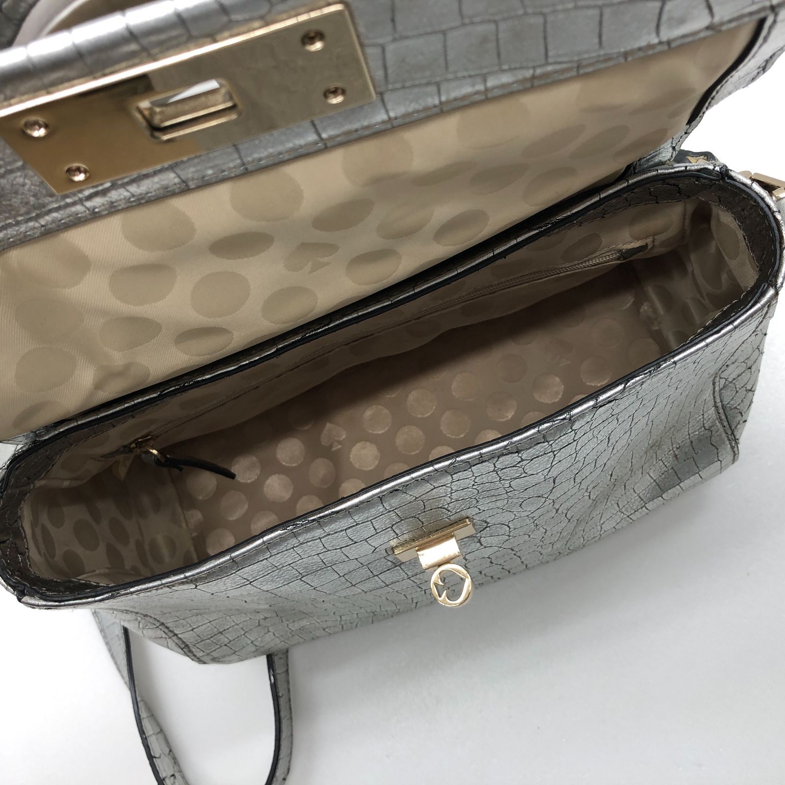 kate spade new york 2way ショルダーバッグ ハンドバッグ シルバー 